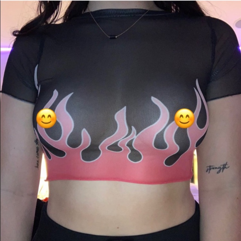Sheer Fire 🔥 Crop Top